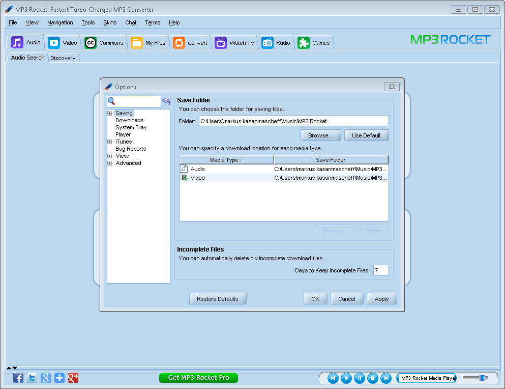free mp3 rocket download for windows